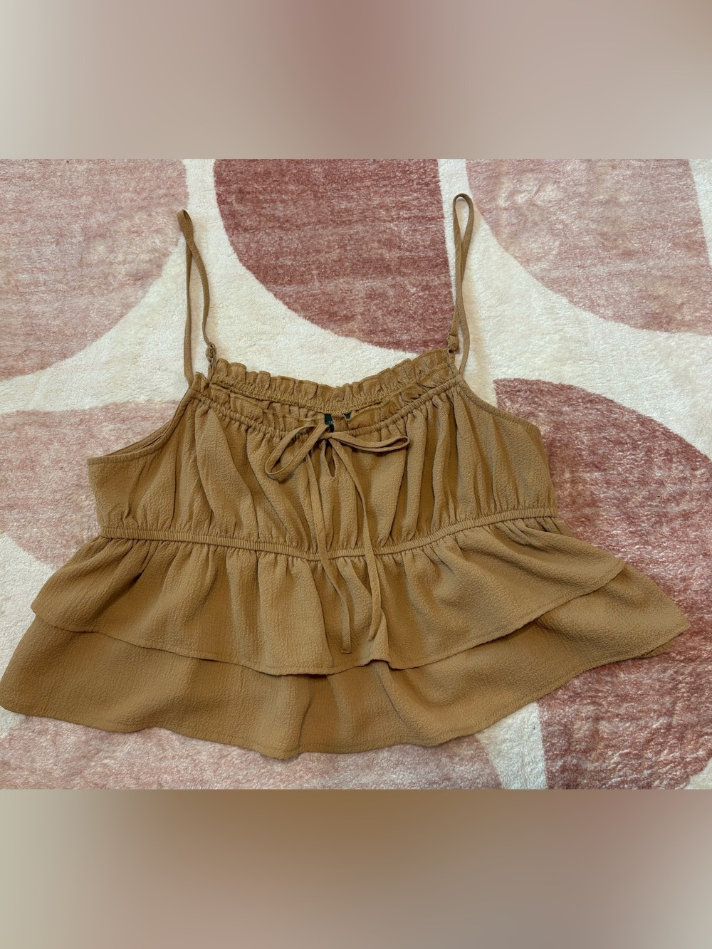 wild fable Camel Ruffle Tiered Cami